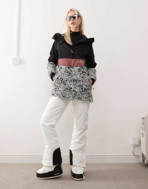 Planks Overstoke Ski  Anorak in leopard print - BLACK - BLACK - view 1