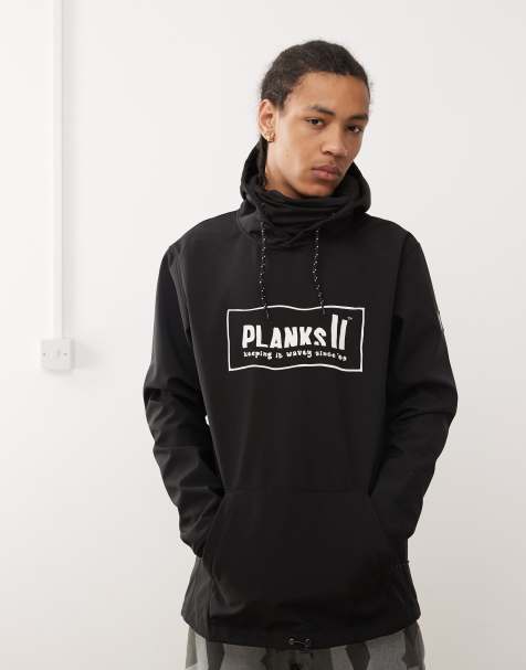 Planks Parkside Soft Shell Riding Ski Hoodie in Black - BLACK - view 1