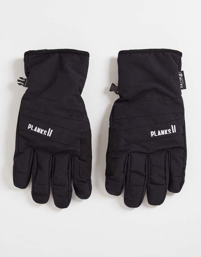 Planks Peach Maker insulated ski gloves in black