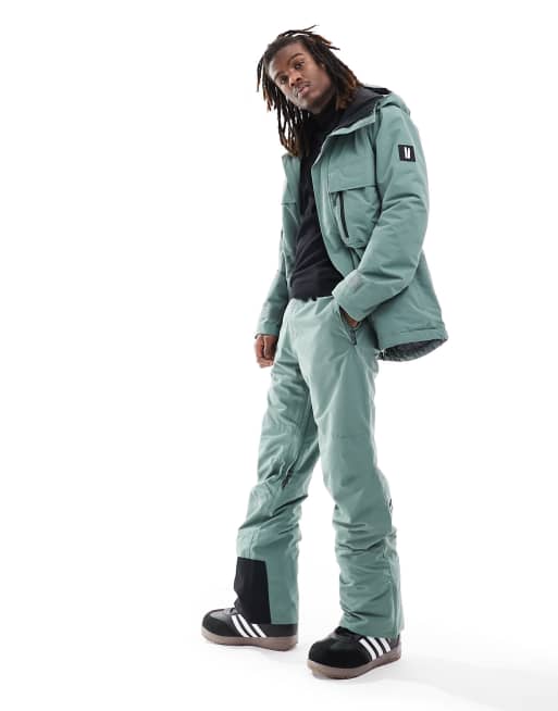 Planks slide away ski jacket in sage green