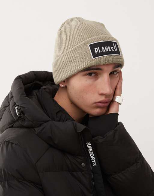 Planks Turn it up Ski Beanie in Mushroom - KHAKI