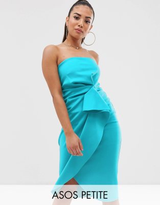 фото Платье-бандо миди asos design petite-синий asos petite