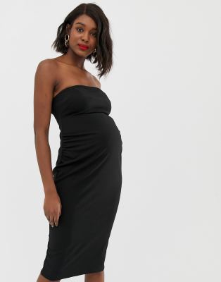 фото Платье бандо средней длины asos design-черный asos maternity