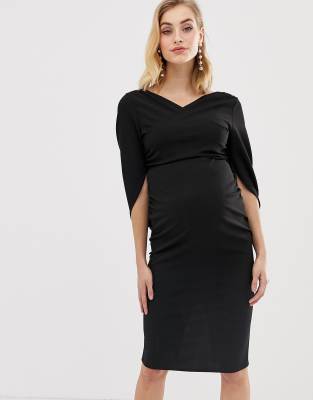 фото Платье-футляр с драпировкой asos design maternity-черный asos maternity