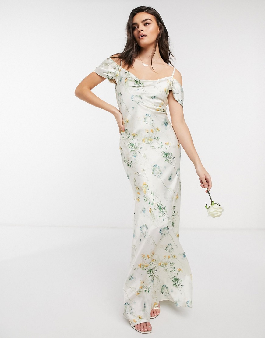 фото Платье макси с открытыми плечами и цветочным принтом hope & ivy-многоцветный