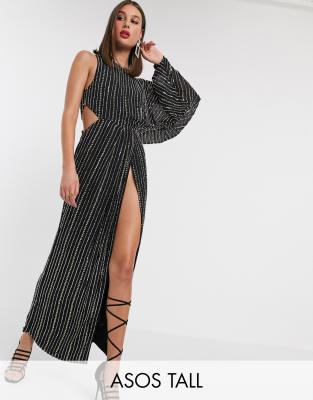 фото Платье макси с заклепками asos design tall-черный asos tall