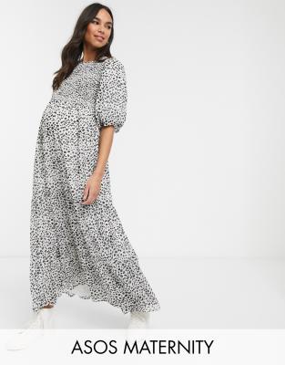 фото Платье макси в горошек asos design maternity-мульти asos maternity