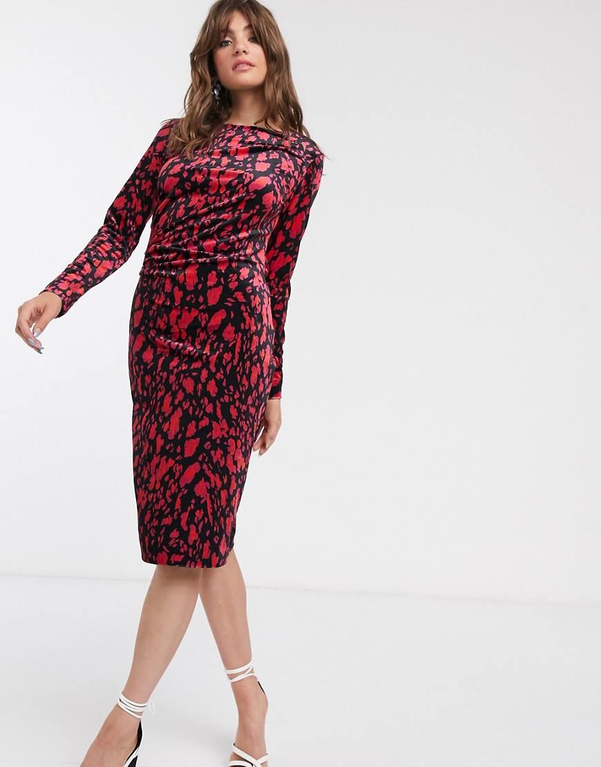 Платье миди с леопардовым принтом In Wear-Красный
