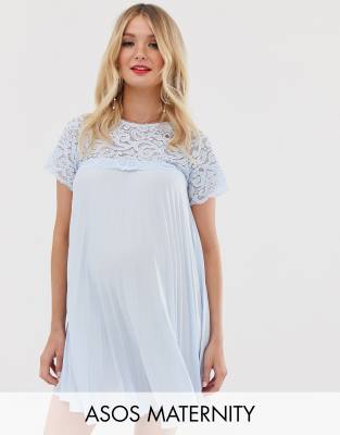 фото Платье мини с кружевной вставкой asos design maternity-синий asos maternity