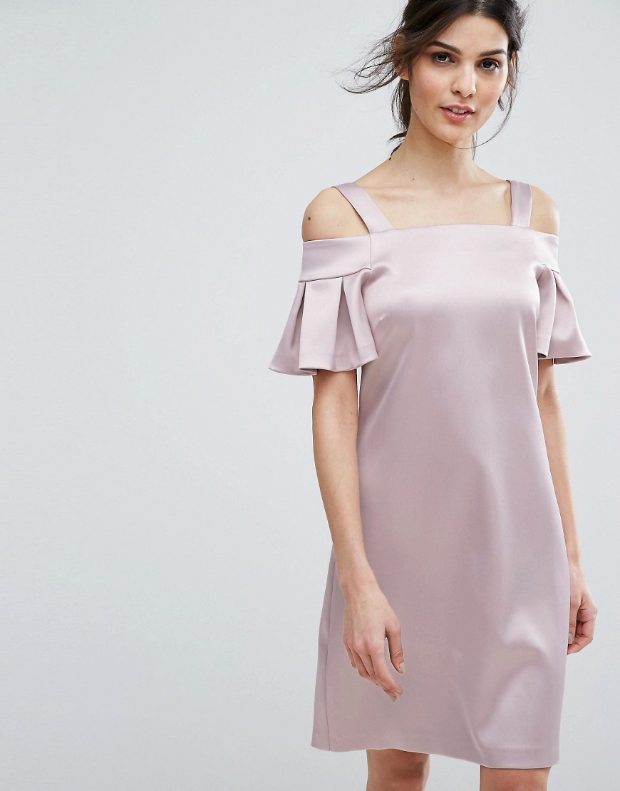 фото Платье мини с открытыми плечами closet london-розовый