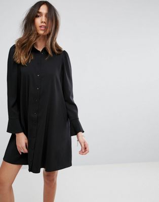 Zara чёрное платье-рубашка 2021