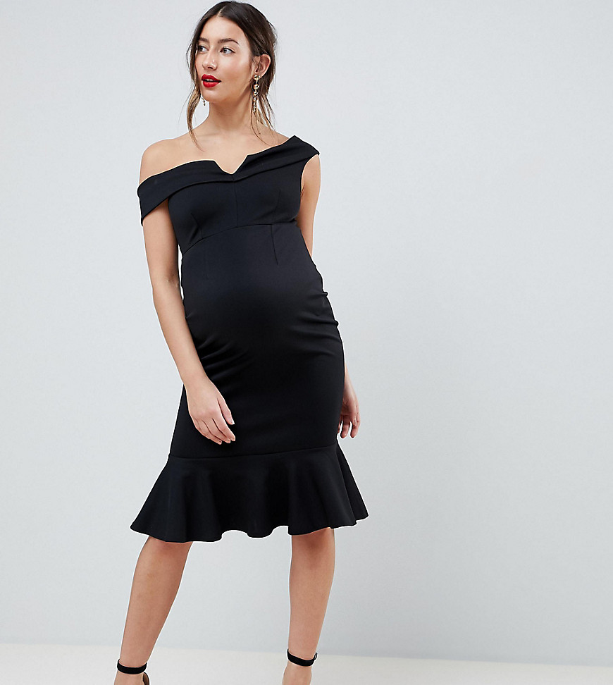 Платье с баской ASOS DESIGN Maternity-Черный