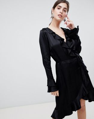 фото Платье с оборками и запахом resume danka-черный résumé