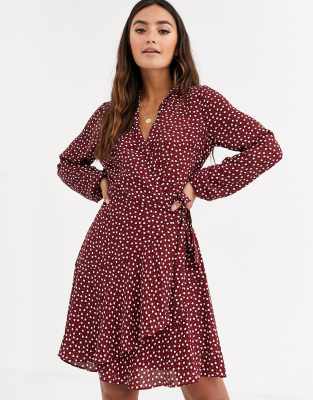 oasis red wrap dress