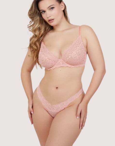 Playful Promises Ariana everyday comfort lace lingerie set in coral - view 1