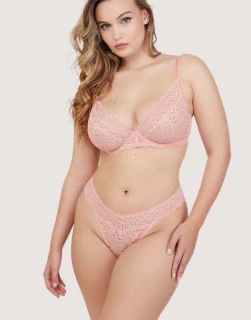 Playful Promises Ariana everyday comfort lace thong in coral