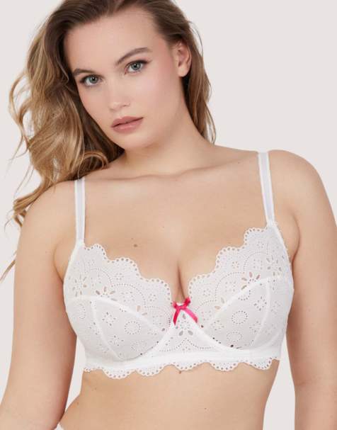 Playful Promises Camille broderie balconette bra in white - view 1
