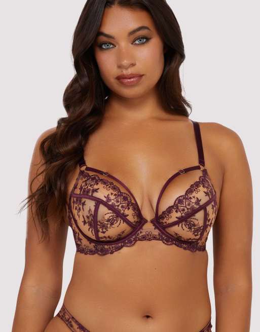 Playful Promises Cassia embroidery bra in ruby red