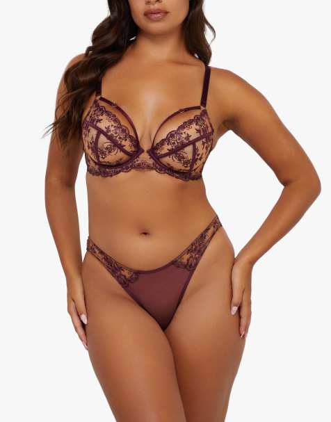 Playful Promises Cassia embroidery lingerie set in ruby red - view 1