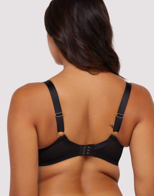 Playful Promises Eleanor strappy embroidery balconette bra in black, 4 of 4
