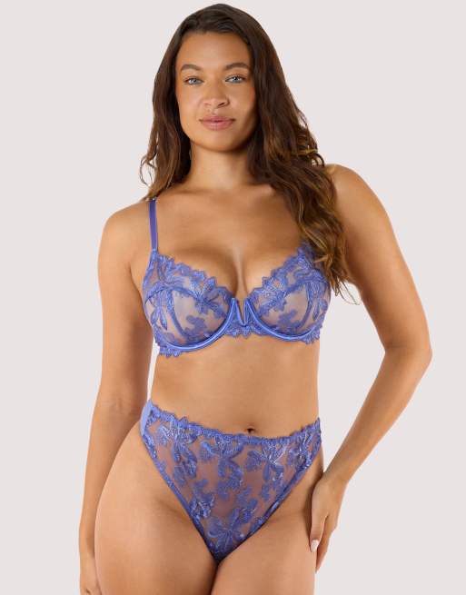 Playful Promises Eva space dust embroidery bra in spacedustblue