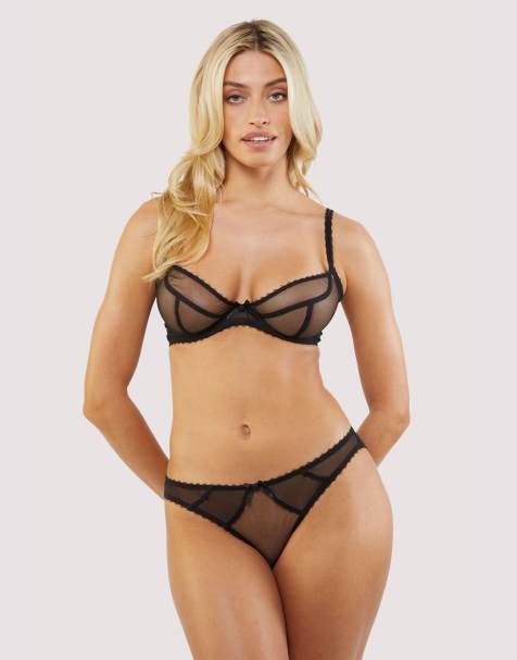 Playful Promises Grace mesh net brazilian brief in black - view 1