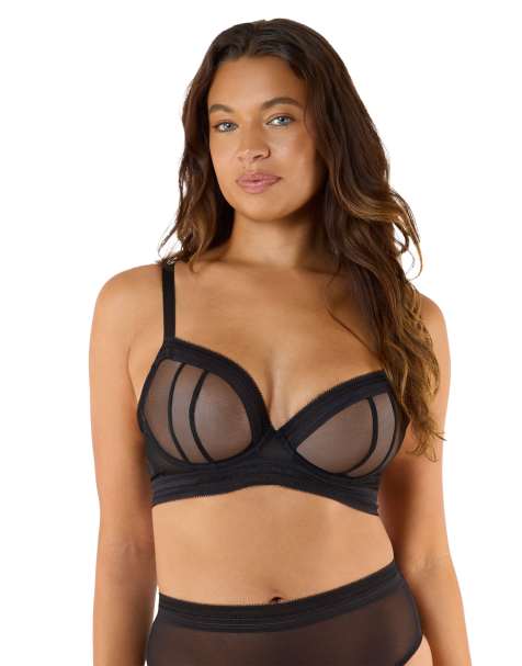 Playful Promises Icon black sheer plunge bra in black - view 1