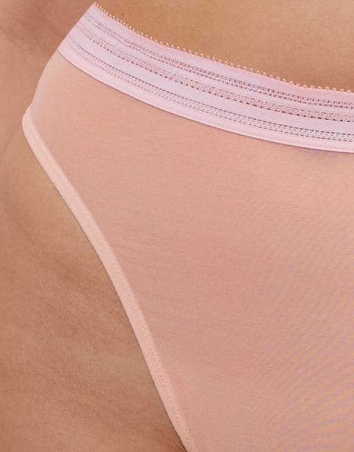 Playful Promises Icon blush high waist thong in pink, 3 of 4