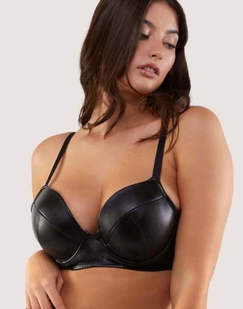 Playful Promises Iris leatherette lingerie set in black - view 1