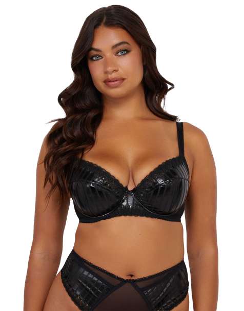 Playful Promises Jacinda embroide dd+ bra in black