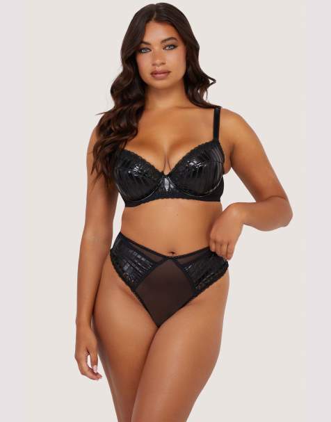 Playful Promises Jacinda embroidery lingerie set in black - view 1