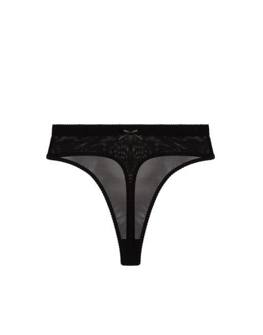 Playful Promises Josie mesh high waist thong in black, 3 of 3