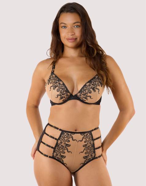 Playful Promises Octopus embroidery high waist brief in black - view 1
