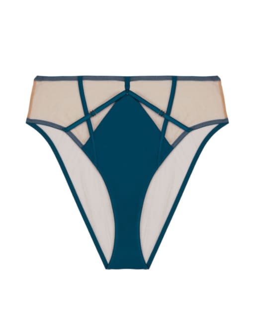 Playful Promises Ramona high waist thong in teal, 2 of 3