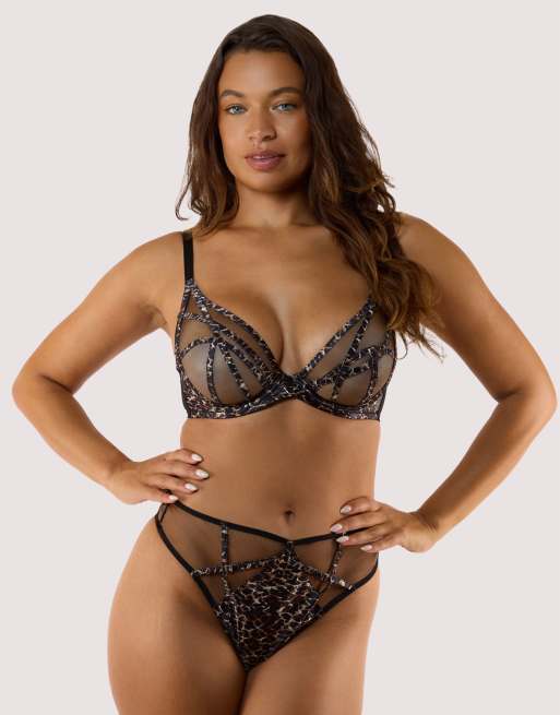 Playful Promises Ramona leopard high waist thong in leopard print