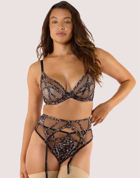 Playful Promises Ramona leopard suspender belt in leopard print - view 1