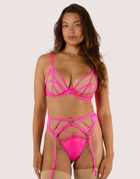 Playful Promises Ramona suspender belt in neon pink - view 1