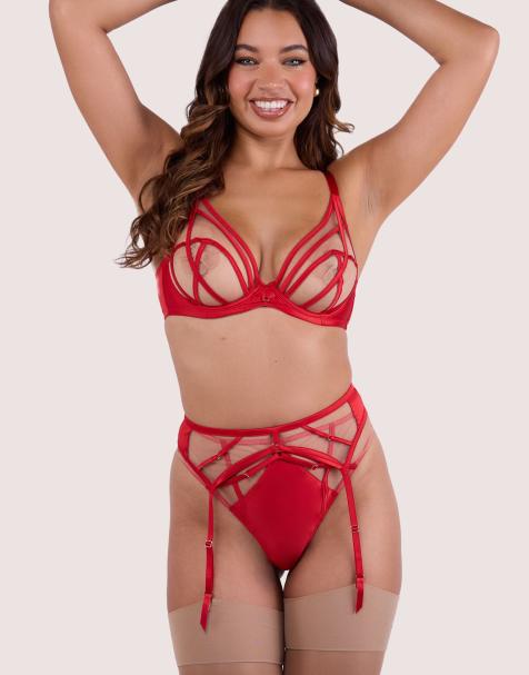 Playful Promises Ramona suspender belt in ruby red - view 1