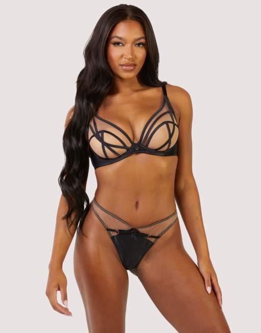 Playful Promises Ramona thong in black