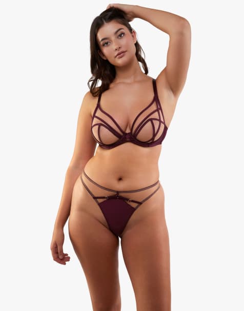 Playful Promises Ramona thong in wine