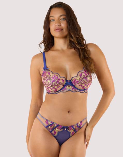 Playful Promises Thea baroque embroidery brief in blue - view 1