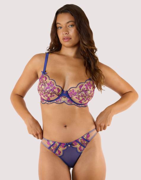Playful Promises Thea baroque embroidery d+ bra in blue - view 1