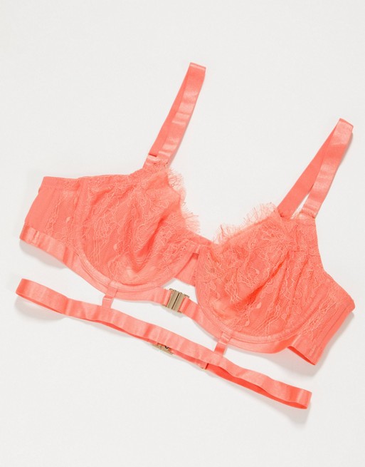 Playful Promises X Gabi Fresh Exclusive lace cut-out bra in melon
