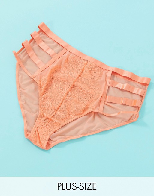 Playful Promises X Gabi Fresh Exclusive lace cut-out high waist brief in melon