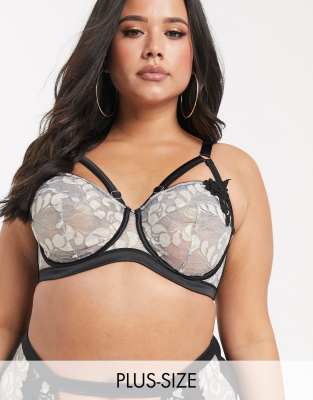 Playful Promises X Gabi Fresh - Soutien-gorge brodé scintillant - Blanc/noir-Multi Multi