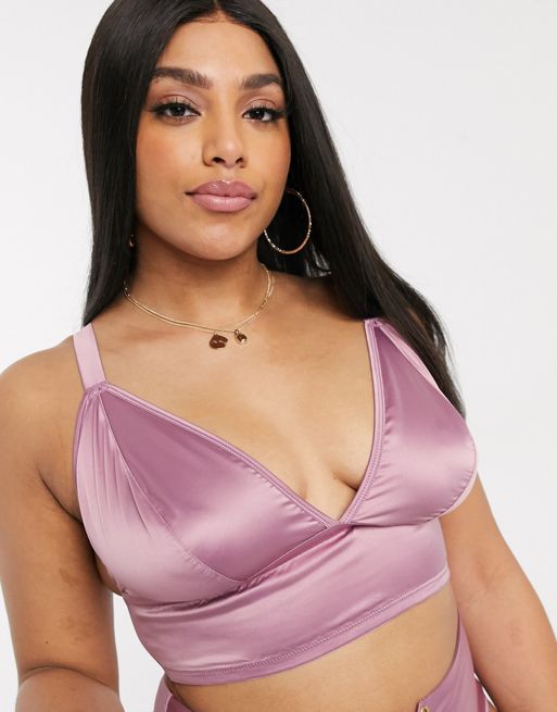 ASOS DESIGN Festival butterfly lace bralet in pink