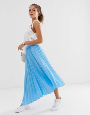 ASOS платье плиссе голубое