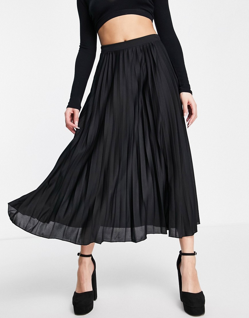 фото Плиссированная юбка миди asos design-черный