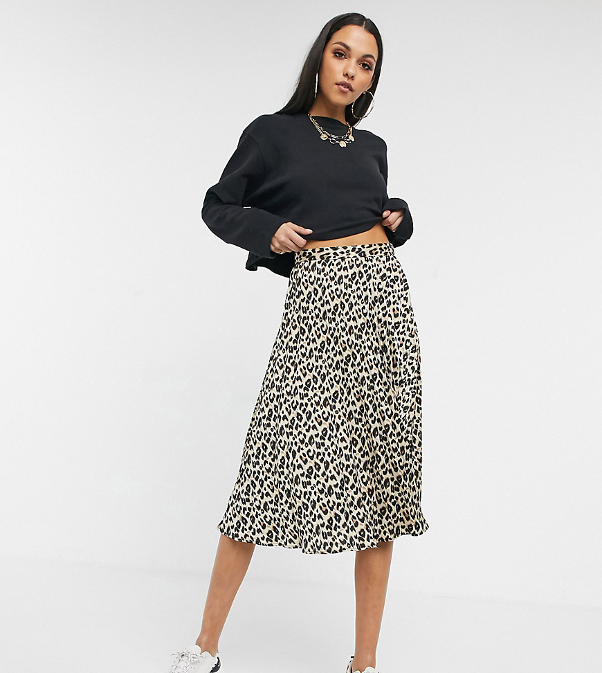 фото Плиссированная юбка миди с леопардовым принтом missguided tall-мульти