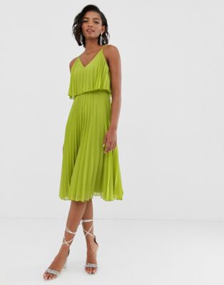 фото Плиссированное платье с кроп-топом asos design-зеленый